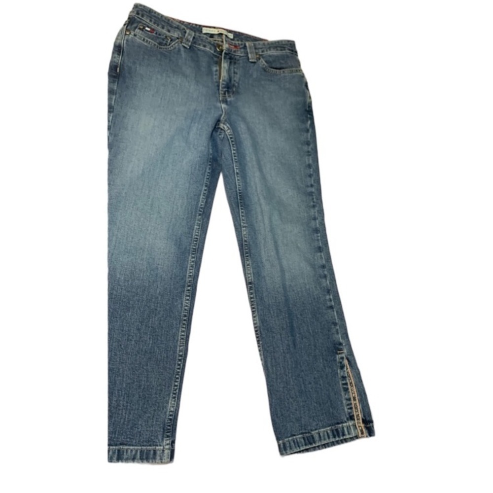 Vintage Tommy Hilfiger Women's Denim Jeans Cropped Capri Ankle Accent Sz 2
